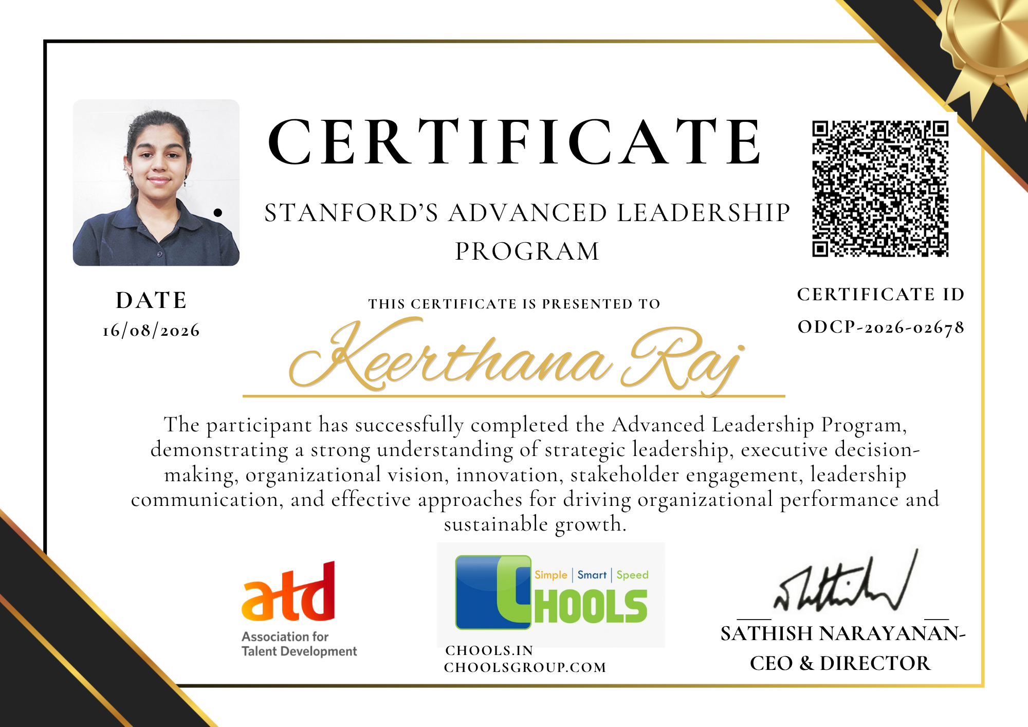 Stanford’s Advanced Leadership Program Certificate